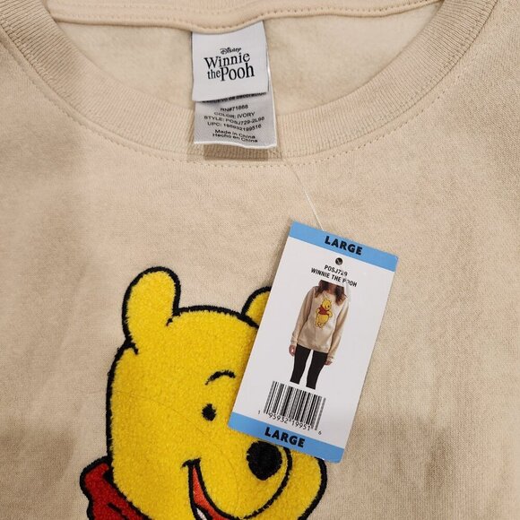 Disney Winnie The Pooh Sweatshirt Womens Large Pullover Textured New NWT - Picture 4 of 4